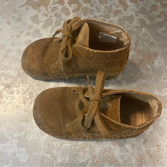Ralph Lauren boots Carl Kids 6.5 Leather Suede Brown Booties boys girls shoes - Picture 6 of 7